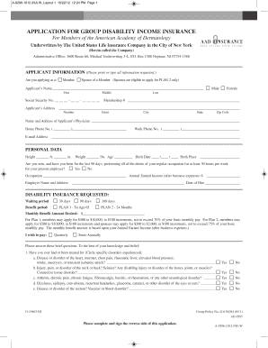 Application for Group Disability Income Insurance