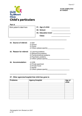 Form 6.7 Child and Adult Demographic Information