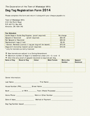 Dog Tag Registration Form