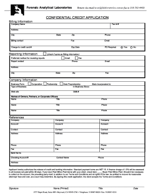 Confidential Credit Application