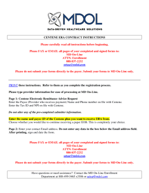 Centene Electronic Remittance Advice Request