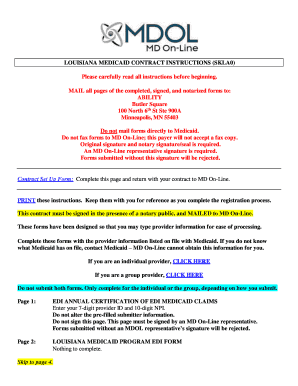 Louisiana Medicaid EDI Contract Instructions