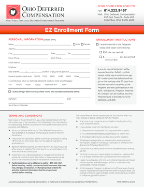 Ohio Public Employees Deferred Compensation EZ Enrollment Form