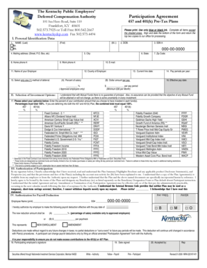 Kentucky Public Employees Deferred Compensation Participation Agreement