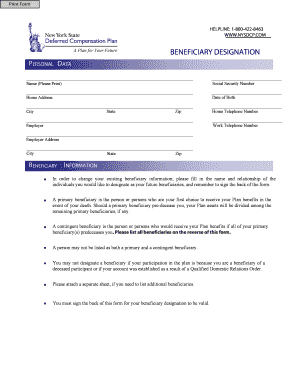 New York Beneficiary Designation Form