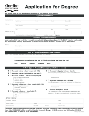 Application for Degree