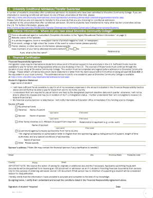 Shoreline Community College Financial Responsibility Agreement