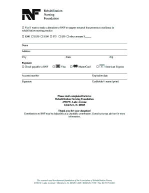 Rehabilitation Nursing Foundation Donation Form