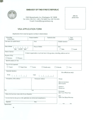 Kyrgyz Republic Visa Application Form