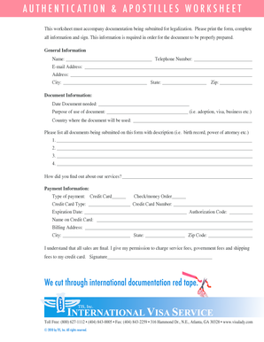 Authentication & Apostilles Worksheet
