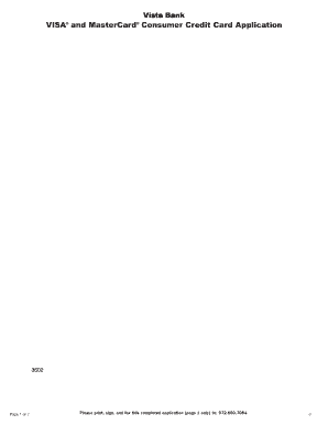 Visa and MasterCard Consumer Credit Card Application