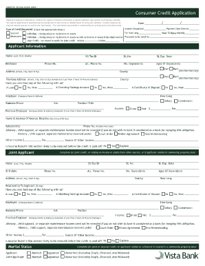 Consumer Credit Application Form