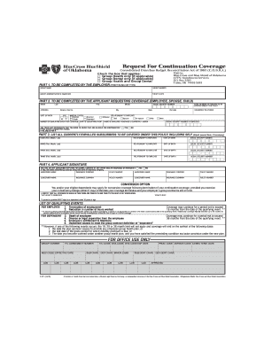 COBRA Continuation Coverage Request Form