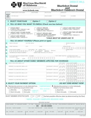 BlueSelect Children’s Dental Application Form
