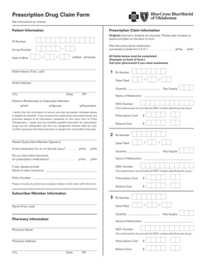 Prescription Drug Claim Form