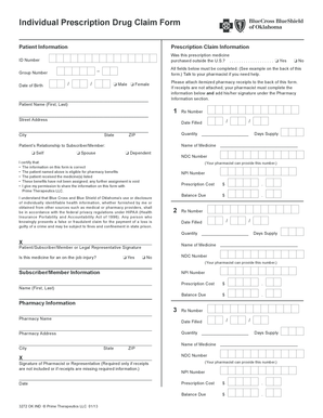 Individual Prescription Drug Claim Form