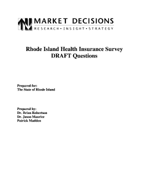 Rhode Island Health Insurance Survey Form