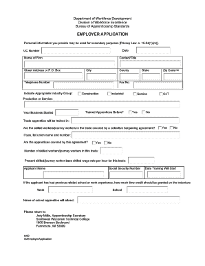 Employer Application for Apprenticeship