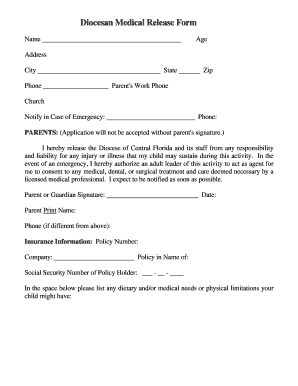 Medical Release Form.rtf - Diocese of Central Florida - cfdiocese