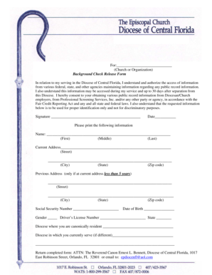 Background check template - Background Check Release Form Signature - Diocese of Central ... - cfdiocese