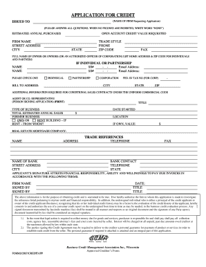 Business Credit Application Form