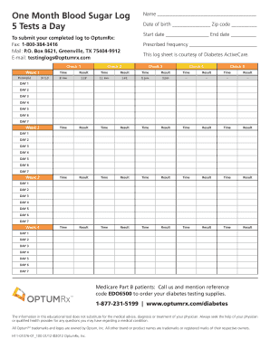 sugar test log