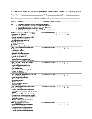 Teacher Feedback Form