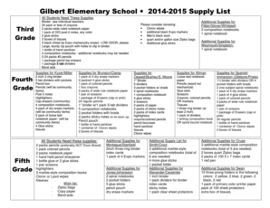 Wide ruled lined paper template - Gilbert Elementary School 2014-2015 Supply List - ges lexington1