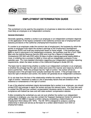 California Employment Determination Guide