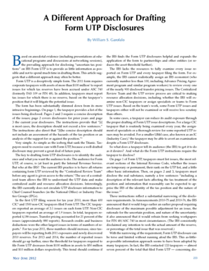 Form UTP Disclosures Guide