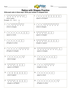 Ratios with Shapes Practice Worksheet