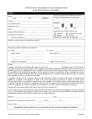Application for Disability Accommodations