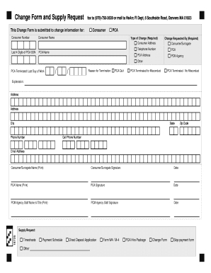 Change Form and Supply Request