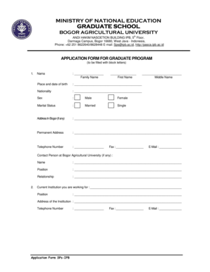 Graduate Program Application Form