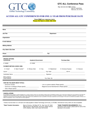 GTC Conference Pass Registration Form