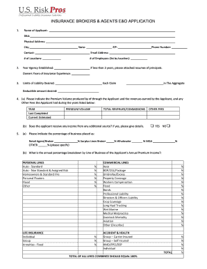 Small Insurance Agents Application - U.S. Risk