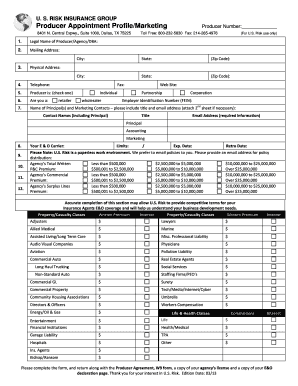 Producer Appointment Profile Form