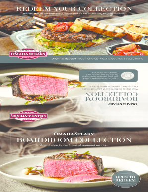 Omaha Steaks Boardroom Collection Redemption Form
