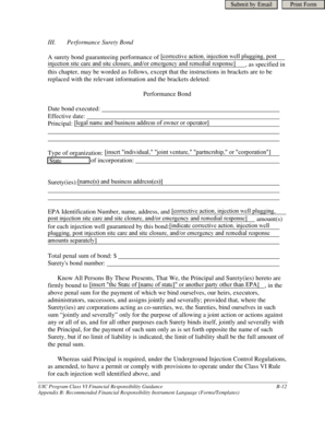 Performance Surety Bond Template