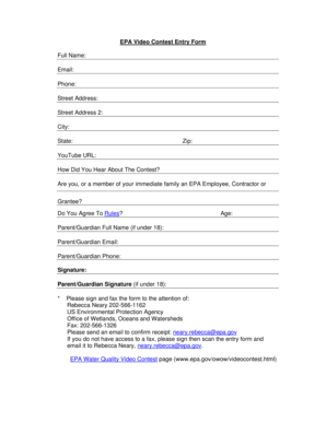 EPA Video Contest Entry Form