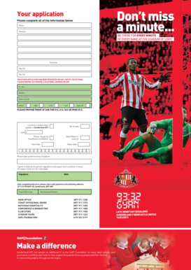 Sunderland AFC Season Card Application