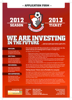 AFC Bournemouth Season Ticket Application Form