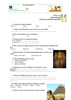 Ancient Egypt Worksheet