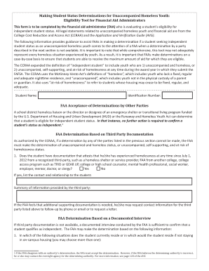 Unaccompanied Homeless Youth Eligibility Tool