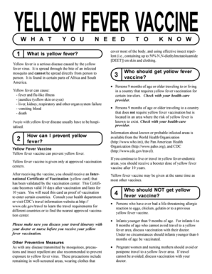 Yellow Fever Vaccine Consent Form
