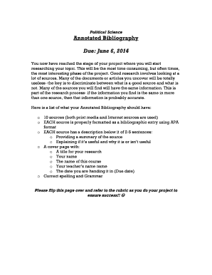 Annotated Bibliography Assignment