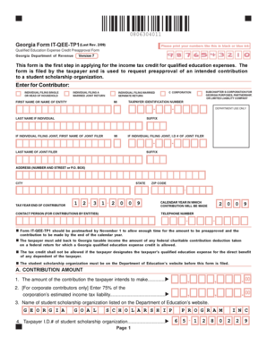 Georgia Form IT-QEE-TP1