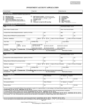 Investment Account Application Form