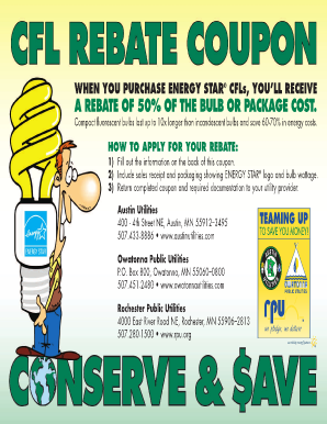 Compact Fluorescent Bulbs Rebate Coupon