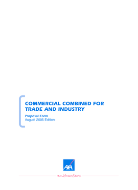 Commercial Combined for Trade and Industry Proposal Form